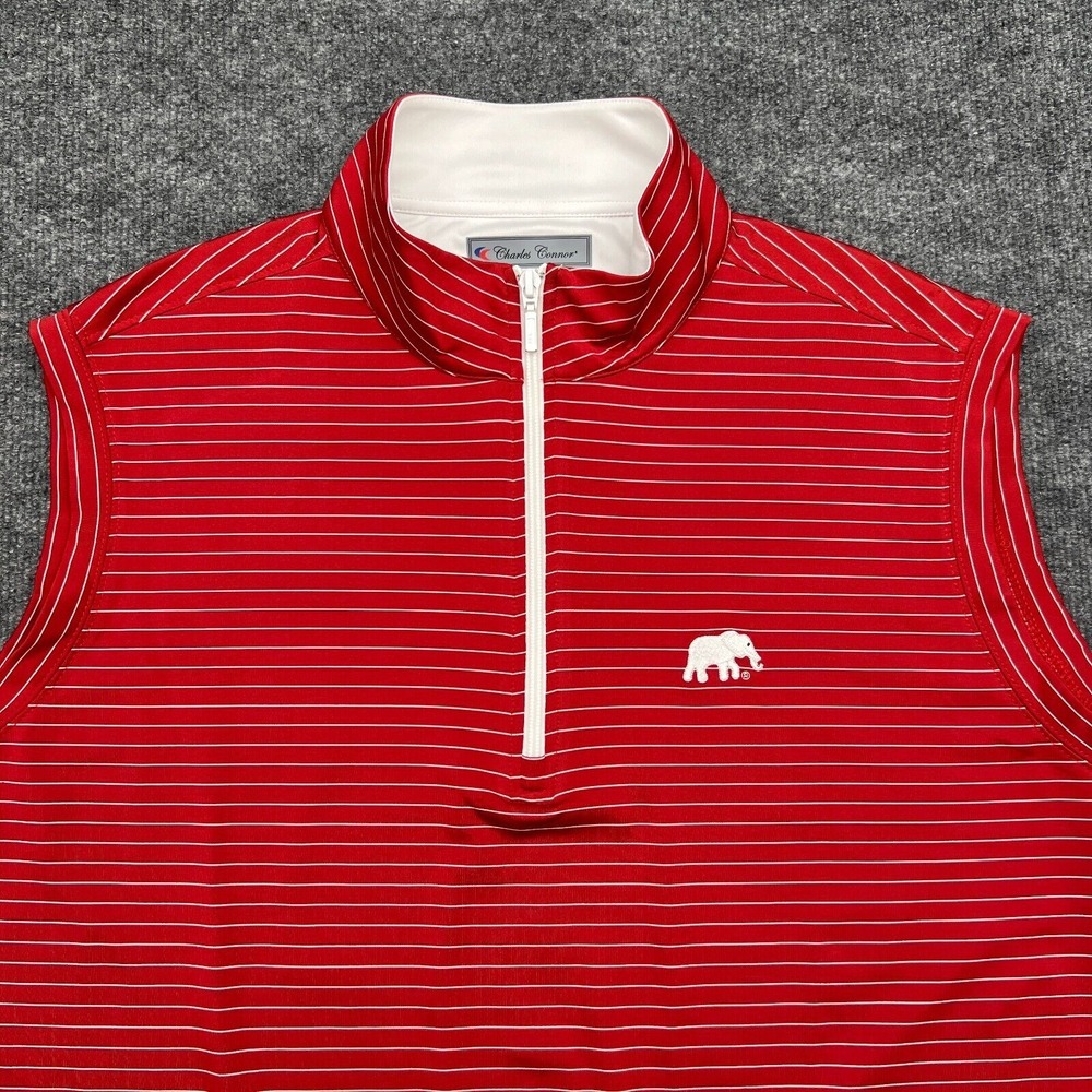 Charles Connor Vest XL 1/4 Zip Pullover Alabama Crimson Bentley Elephant - Picture 2 of 9